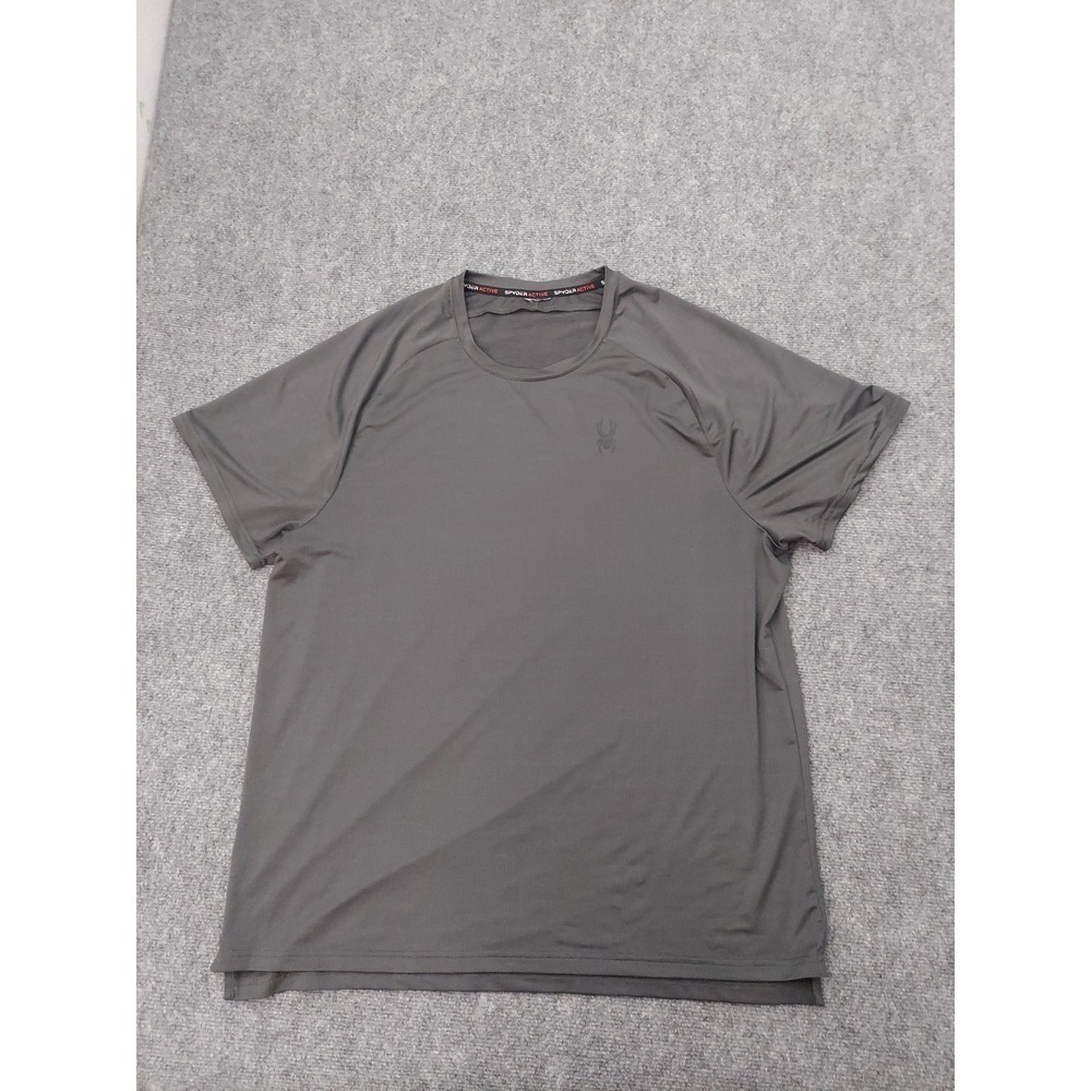 Spyder Shirt Mens Large Gray Athletic Short Sleeve Performance Lightweight